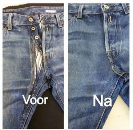 Rits Reparatie Spijkerbroek - voor en na
